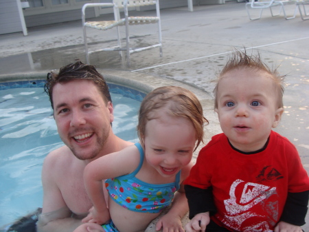TJ and kids at the pool