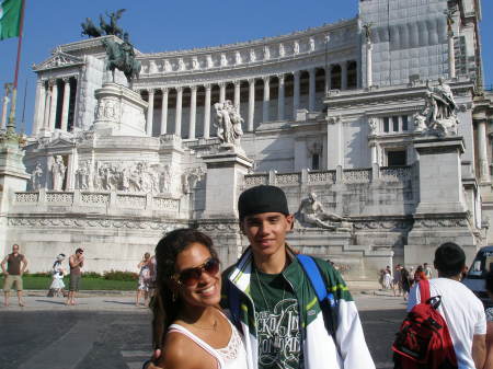 My son with neighbor Vannesa in Rome