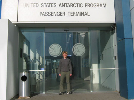 Liz in Antarctica, 2002