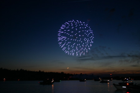 The 4th of July local fireworks in Lake Huron