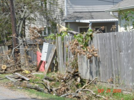 Our mailbox went through my neighbors fence