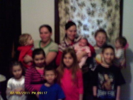 my 2 daughters and all 9 grandkids