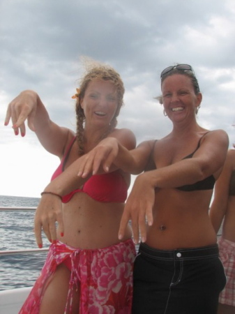 Heather & I doing the Hula in Hawaii