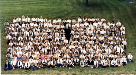 Mark E. Cromer's album, Students with Fr. Carey - 1989