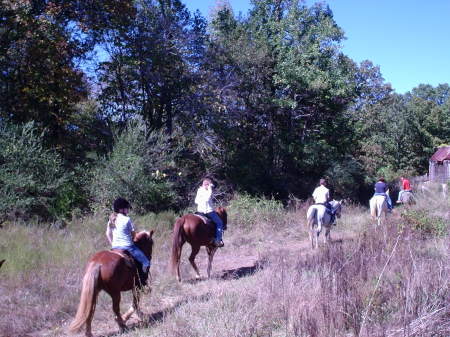 Riding the trails