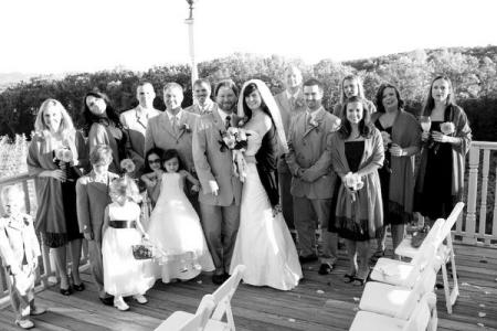 bridal party minus one flower girl