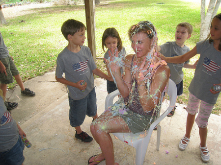 Me getting attacked by silly string!