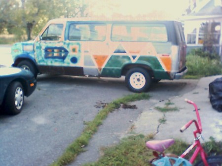 my van, after kids painted it!!!!