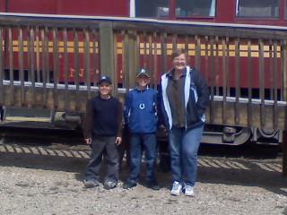 Linda with grandsons-Trainride- March 2008