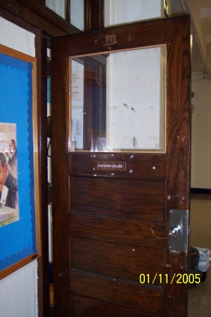 Original wood classroom door