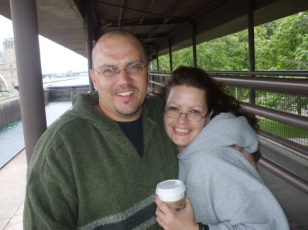 My husband and I at the tippy top of Michigan