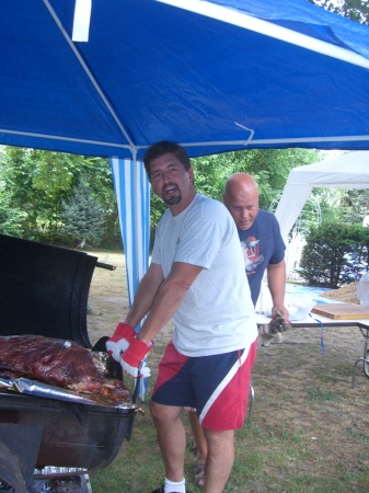 Tom cooking the Pig