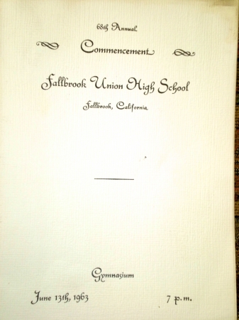 1963 Graduation Program Front Page