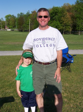 With my daughter on the softball field