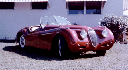 MY XK 120 JAG In front yrd 1962