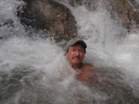 Sitting in the falls, Jamaica!!