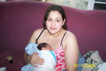 My oldest Jess with her firstborn