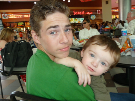 My grandson Conrad with his uncle Josh