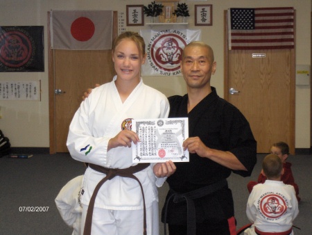 Getting a belt from Master Miki