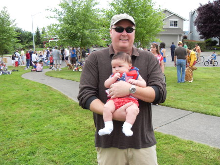 At the neighborhood 4th July parade