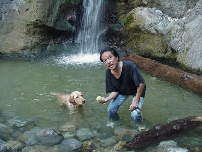 Bud and me at the waterfall.