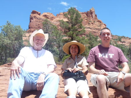 Bernie, Pok, & John in Sedona red rocks