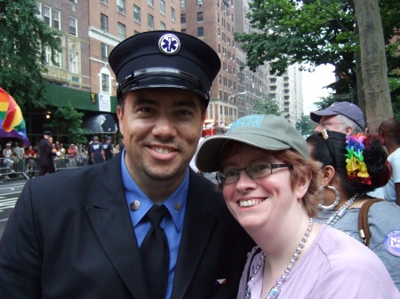 Jenn and one of the bravest in NYC