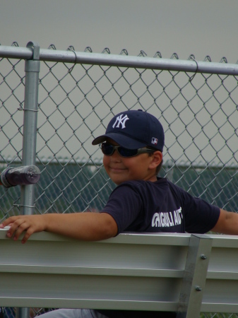 Youngest son Ryan chillin prior to a game