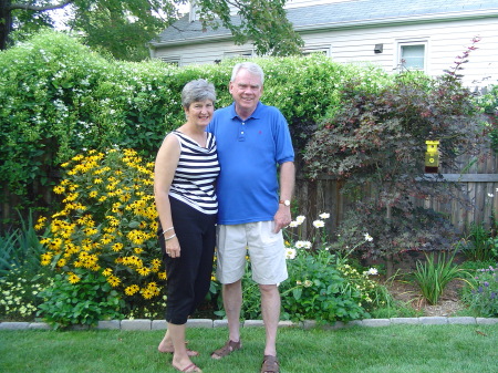 Jill and I in our Backyard