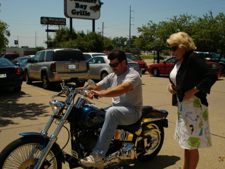 MY BROTHER WITH HIS HARLEY