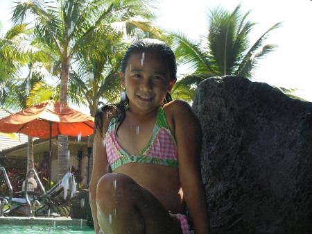 Riley posing in the grotto