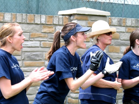 Jess cheering on the teachers