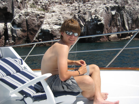 My son Austin aboard Daymaker in Mexico.