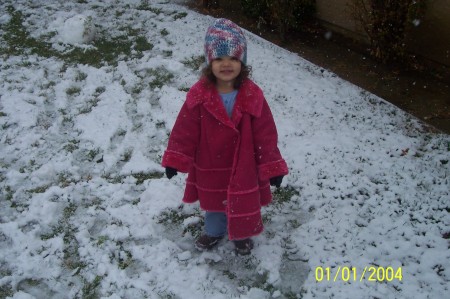 Hannah's first snow!
