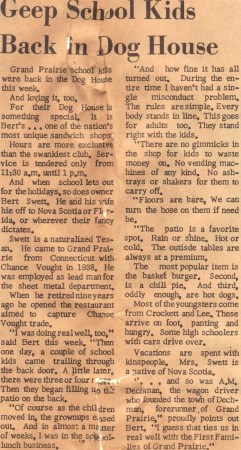 Grand Prairie Texan Article Sept. 1963