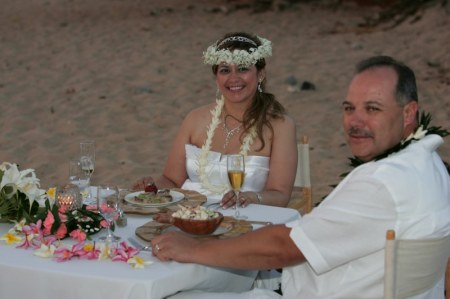 our dinner on the beach