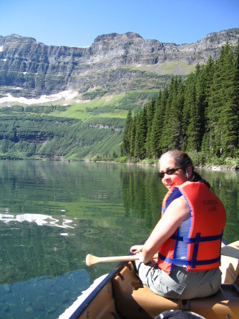 Canoeing on Cameron Lake, Waterton Canada