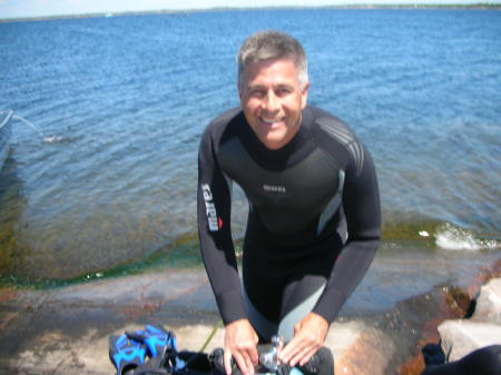 David getting ready to scuba dive.