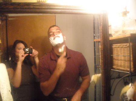 OMG!! Manny is shaving at my house....