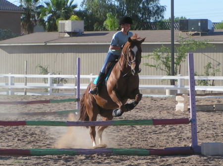 Morgan with Thunder at the farm