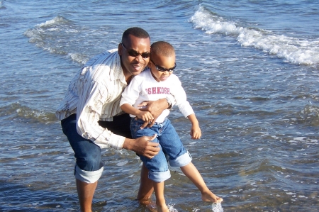 Alexaner & Dad on the Beach