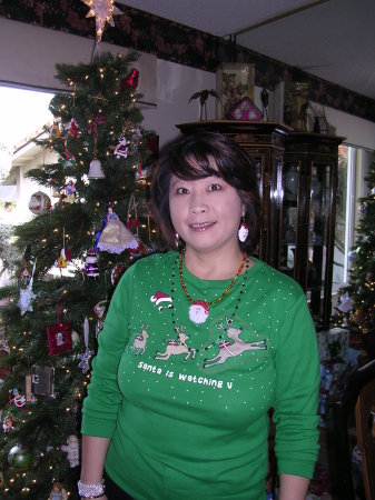 My wife at Christmas