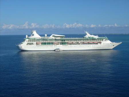A cruise liner (Royal Carribbean)