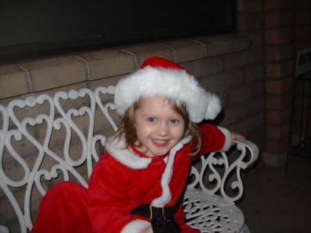Violet in 2008 dressed as santa