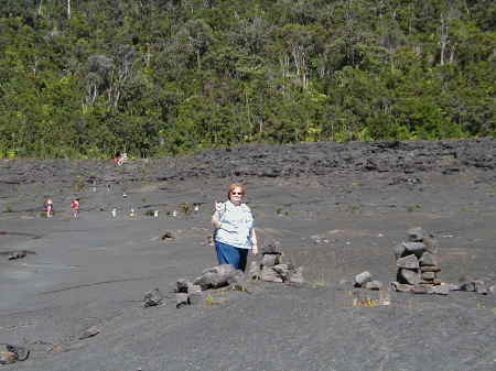 Connie in Hawaii Volcano surface