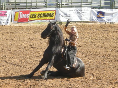 My Wife, Lea, On One of Her Friesians