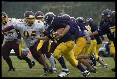 My son Arden playing football.