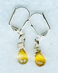 3 ct brazilian citrine briolette earrings