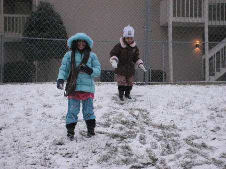 Having fun in the snow