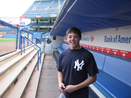 Jordon in Yankees dugout - final season